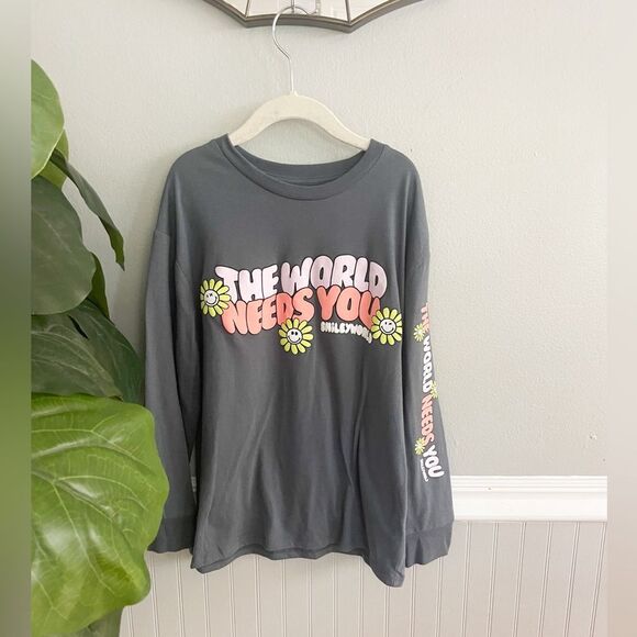 Girls Smiley World Long Sleeve Oversized T-Shirt Size Small 6-7 - Picture 1 of 8
